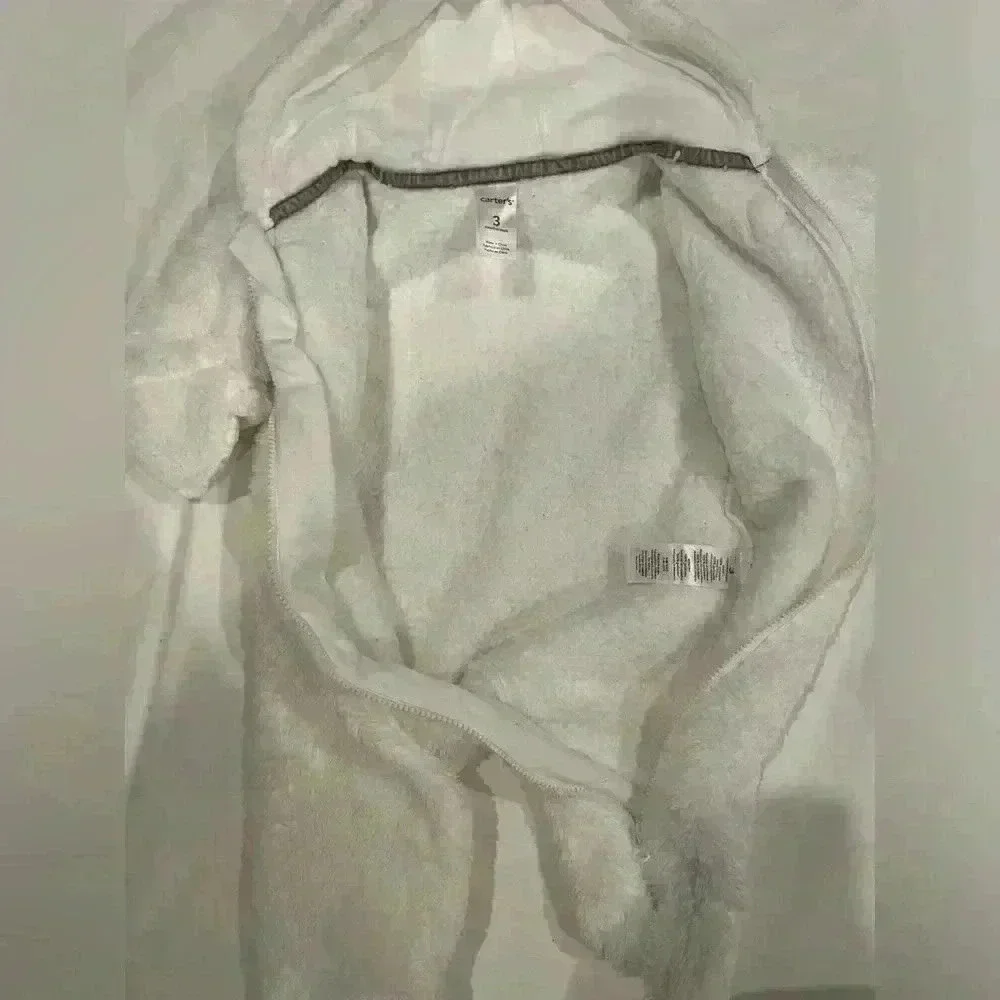 Carter’s Sherpa Bear Suit Infant Size 3 Months White
